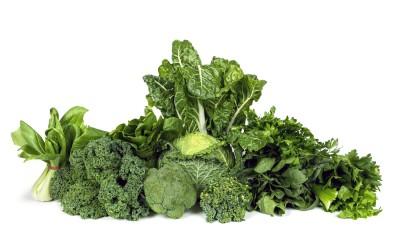 A pile of leafy green vegetables