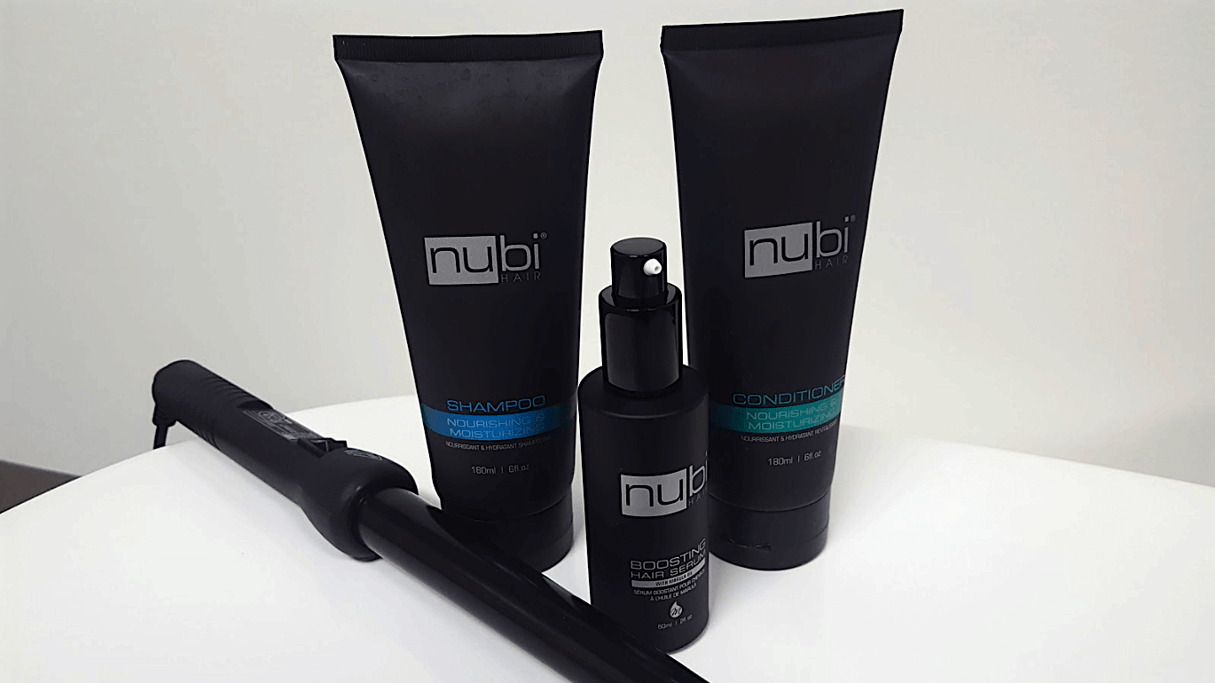 Nubi Hair shampoo, conditioner, hair serum, and Grande Curler - product review